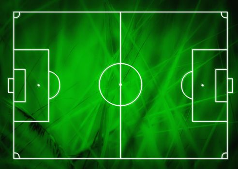 Football (Soccer Field) illustration with realistic macro grass texture and space for your text
