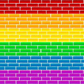 Rainbow texture on a wall