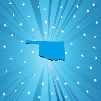 Blue Oklahoma map, abstract background for your design
