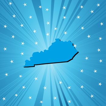 Blue Kentucky map, abstract background for your design