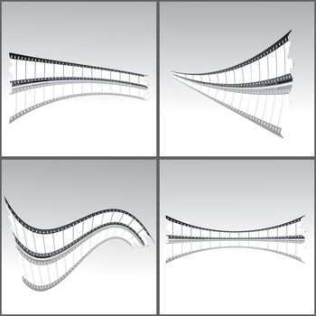 Set of four film strips