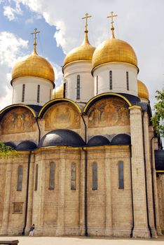 exterior of the Assumption cathedral in Moscow Kremlin, Russia