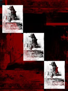 Computer designed high detailed grunge abstract textured background - collage with space for your text.