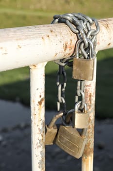 Lock on chain sign of eternal love 