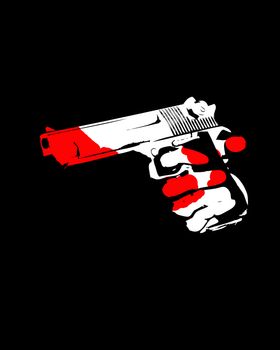 An image of a handgun for violence and criminal concepts.