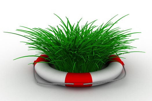 Lifebuoy on a white background. Isolated 3D image