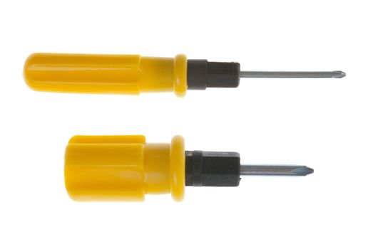 Two screwdrivers isolated on white background.