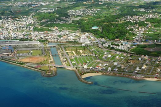 aerial photo of okinawa japan