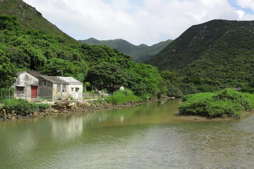 house beside lake