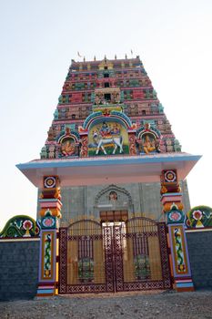 A beautifully renovated entrance gate of an ancient temple.