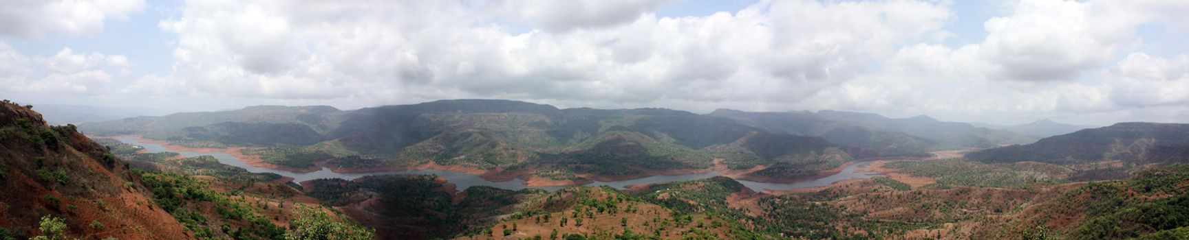 A panoramic view of the western mountains in India.