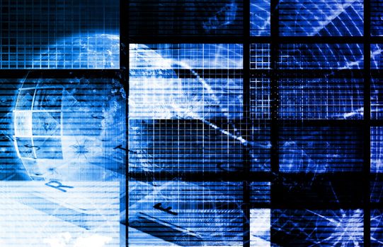 Blue Digital Data Transfer Network as Abstract 