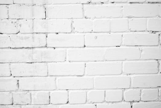 Background with old white painted brick wall
