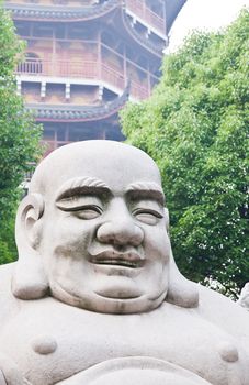 laughing buddha in Basita pagoda in Suzhou China 