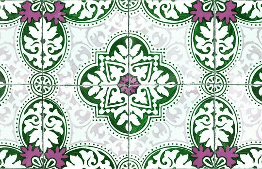 Detail of Portuguese glazed tiles.