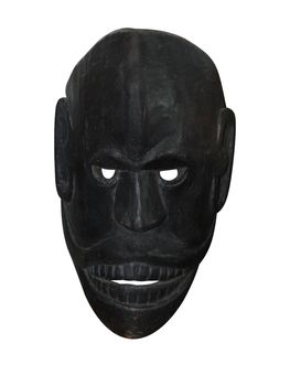 Black Wooden Mask isolated with clipping path