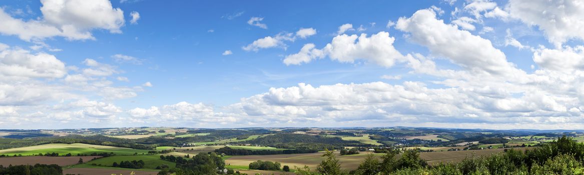 A panoramic view of the beautiful landscape in Saxon Germany