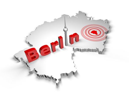 German map with Berlin tagged