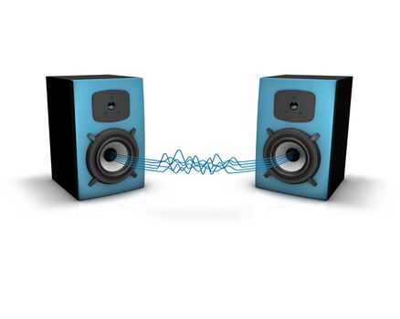 Loudspeaker with sound waves - 3D