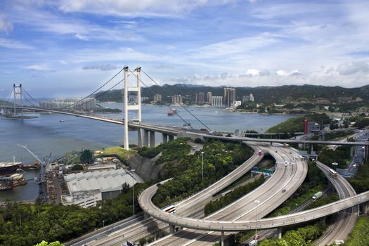 Tsing Ma Bridge in Hong Kong 