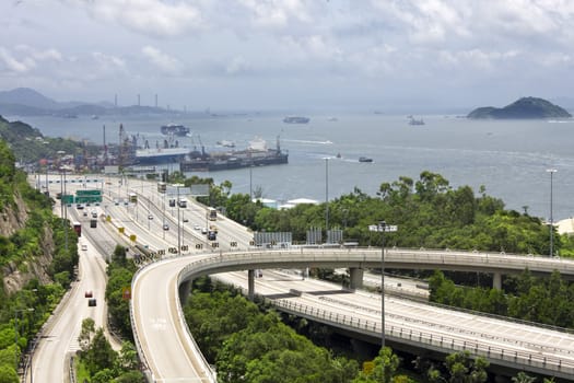 highway in Hong Kong  at daytime