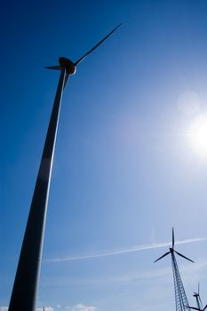 wind engine under blue sky