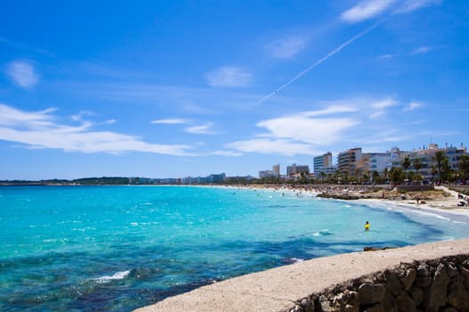 Sea view from the promenade of cala millor