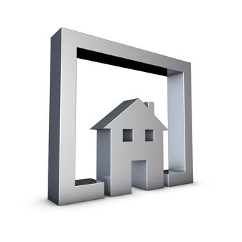 Rendering of a home icon on a white background