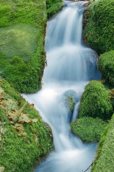 Stream in Sudety's mountains. Poland