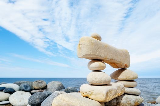 Massif of the stones against the blue sky