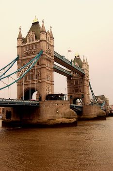 Tower Bridge in London, England. European turist attraction