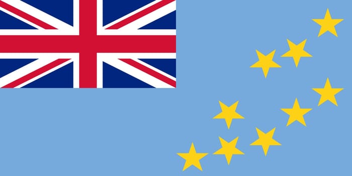 Sovereign state flag of country of Tuvalu in official colors. 