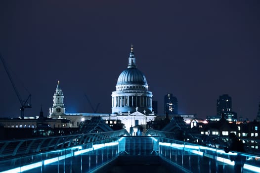 St Paul's Cathedral in London at night