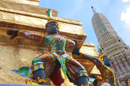 Wat Phra Kaeo temple, one of the major tourism attraction in Bangkok, Thailand