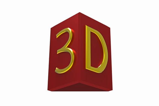 3D sign 3d render isolated on white