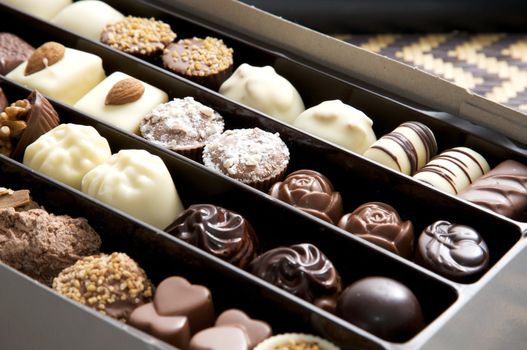 Selection of delicious hand made luxury chocolates