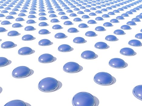 abstract bubbles in blue on white layer - 3d illustration