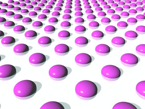 abstract bubbles in pink on white layer - 3d illustration