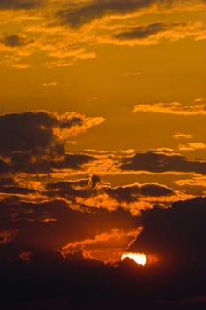 sky series: cloudy hot orange summer sunset
