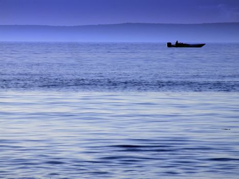 Typical type of boat used in the illicit traffic of humans, Mediterranean Sea