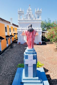 Catholic Church and statue of Christ in Goa, India