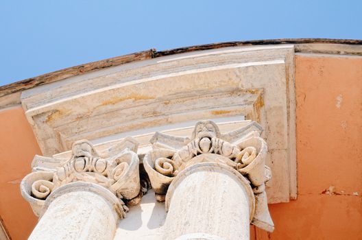 Architectural details on the roof of Saint Peter's Basilica.