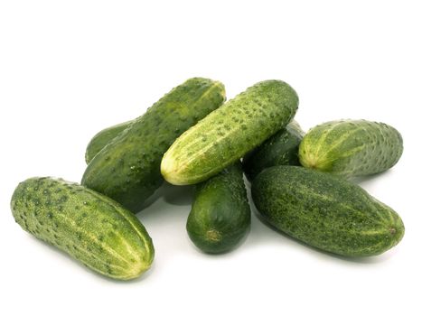 Fresh cucumber on white background