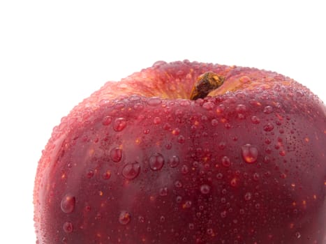 Closeup picture of tasty red apple on white background