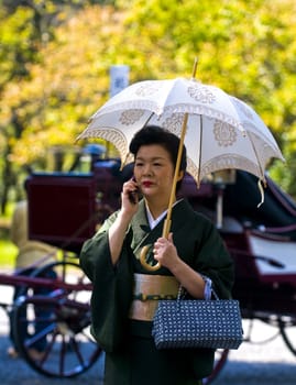 Kyoto, OCT  22: a participant on The Jidai Matsuri ( Festival of the Ages) held on October 22 2009  in Kyoto, Japan . It is one of Kyoto's renowned three great festivals