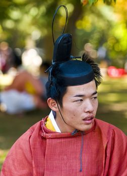 Kyoto, OCT  22: a participant on The Jidai Matsuri ( Festival of the Ages) held on October 22 2009  in Kyoto, Japan . It is one of Kyoto's renowned three great festivals