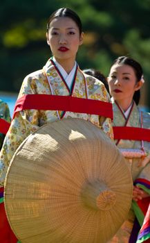 Kyoto, OCT  22: a participants on The Jidai Matsuri ( Festival of the Ages) held on October 22 2009  in Kyoto, Japan . It is one of Kyoto's renowned three great festivals