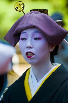 Kyoto, OCT  22: a participant on The Jidai Matsuri ( Festival of the Ages) held on October 22 2009  in Kyoto, Japan . It is one of Kyoto's renowned three great festivals