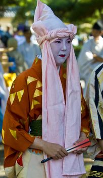 Kyoto, OCT  22: a participant on The Jidai Matsuri ( Festival of the Ages) held on October 22 2009  in Kyoto, Japan . It is one of Kyoto's renowned three great festivals