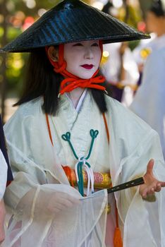 Kyoto, OCT  22: a participant on The Jidai Matsuri ( Festival of the Ages) held on October 22 2009  in Kyoto, Japan . It is one of Kyoto's renowned three great festivals